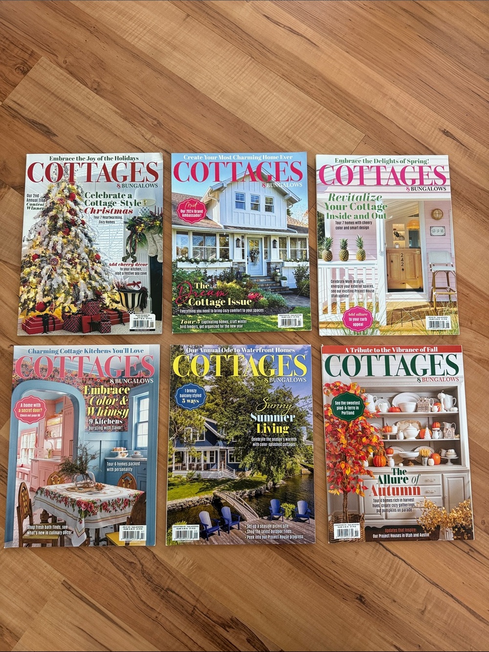 6 ~ Cottages & Bungalows Decor Magazine Lot — December 2023 thru November 2024